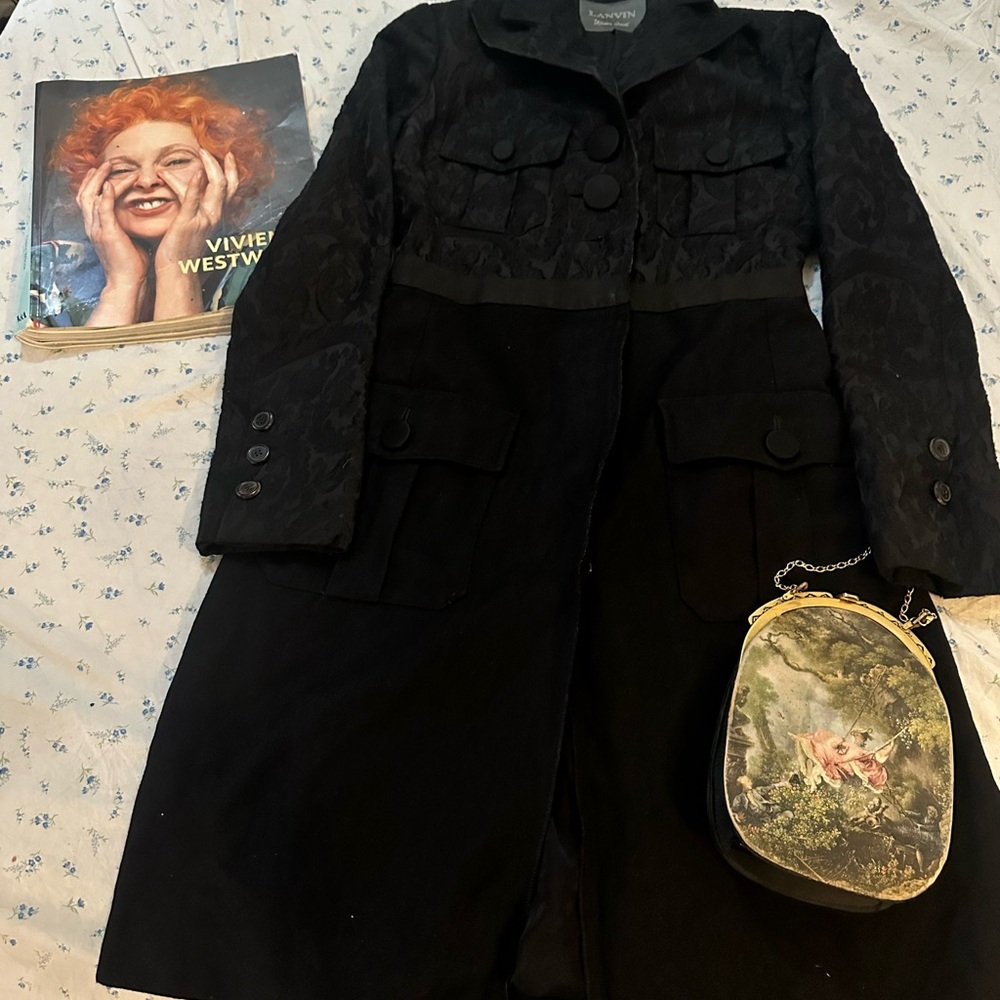 Lanvin black wool coat, made in france size 36 almost vintage originally $2700